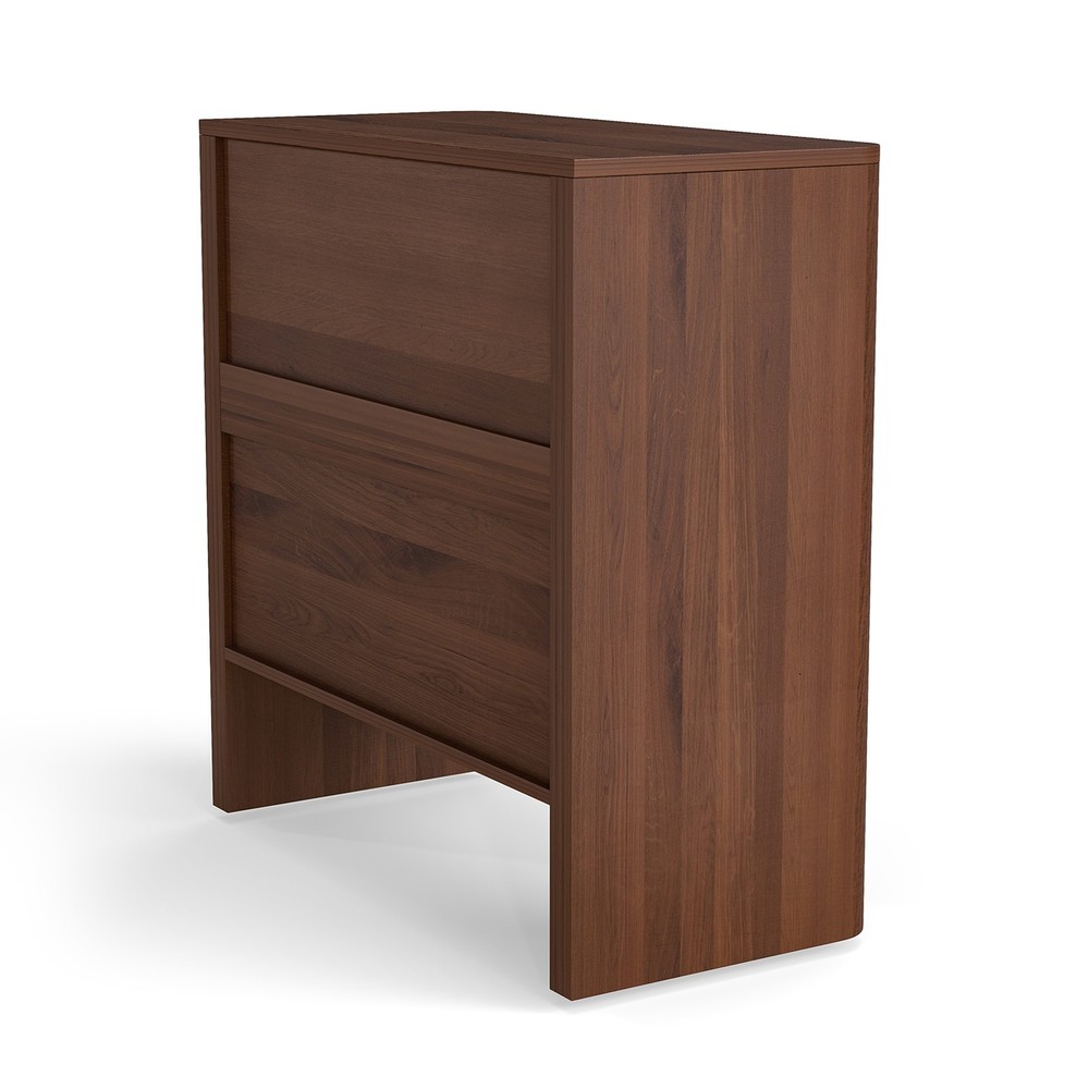 Wooden Cabinet With 3 Drawers Wavy Pattern Modern Bedside Cupboard RITT