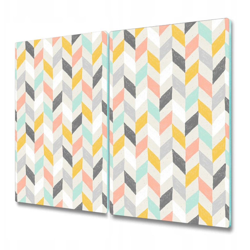 Glass Chopping Cutting Board Pastel Herringbone Chevron Abstract 2x30x52
