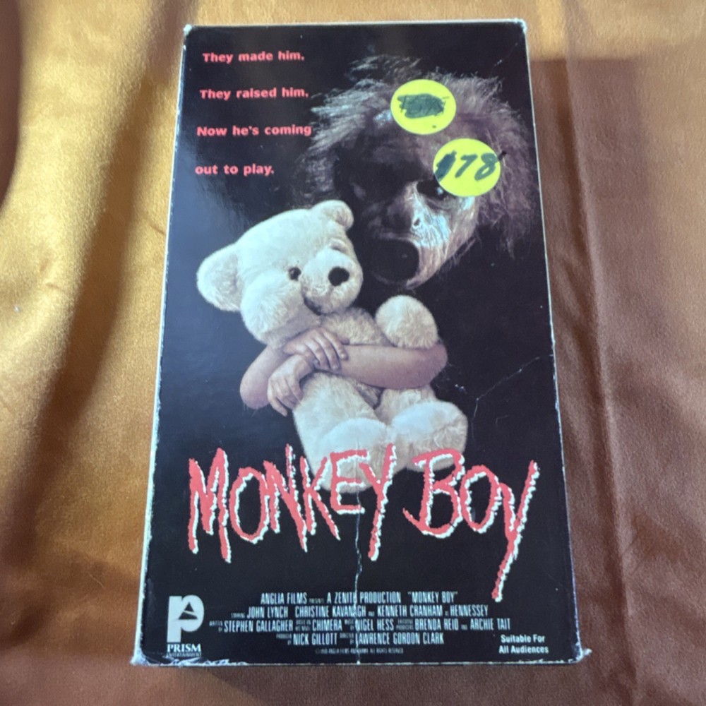 Monkey Boy (1990) VHS, Slip Cover Horror Prism Entertainment John Lynch tested
