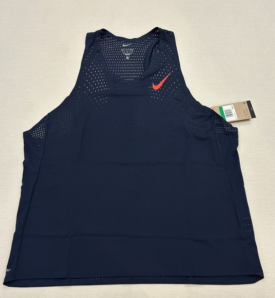 Nike AeroSwift Dri-FIT ADV Running Singlet 'Obsidian' FN4231-451 Men’s Sz XL