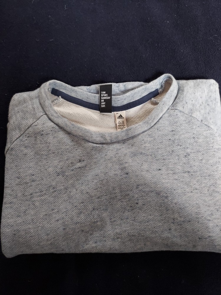 Adidas Sport 100% Cotton Crop Short Sleeve Sm Gray Sz XS Athletic Workout