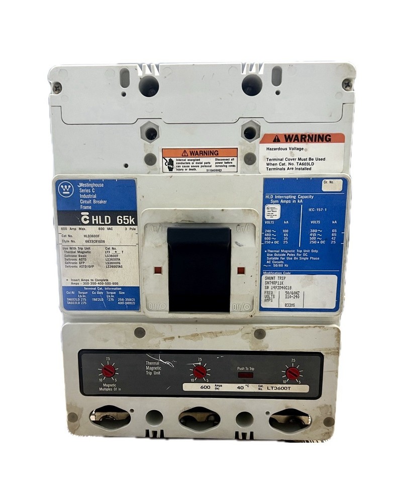 ⚡️USED Cutler-Hammer HLD3600F Circuit Breaker 3 Pole 600 Amp FREE SHIPPING!!