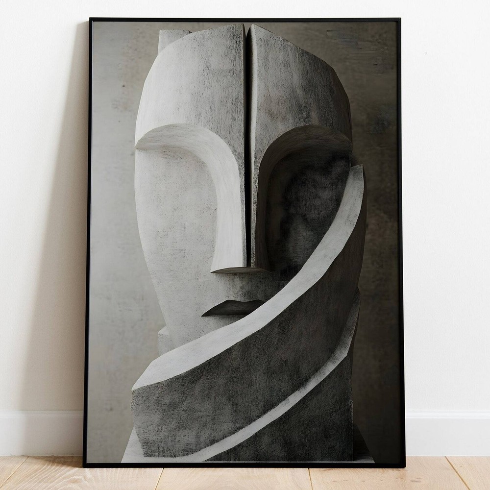 3d Concrete Wall Art Face Sculpture Unique Home Decor Modern 3d Art For Wall