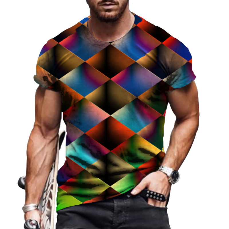 Men T-Shirt 3D Fashion Graphic Short Sleeve ActiveWear T Shirt Silky Soft Tee