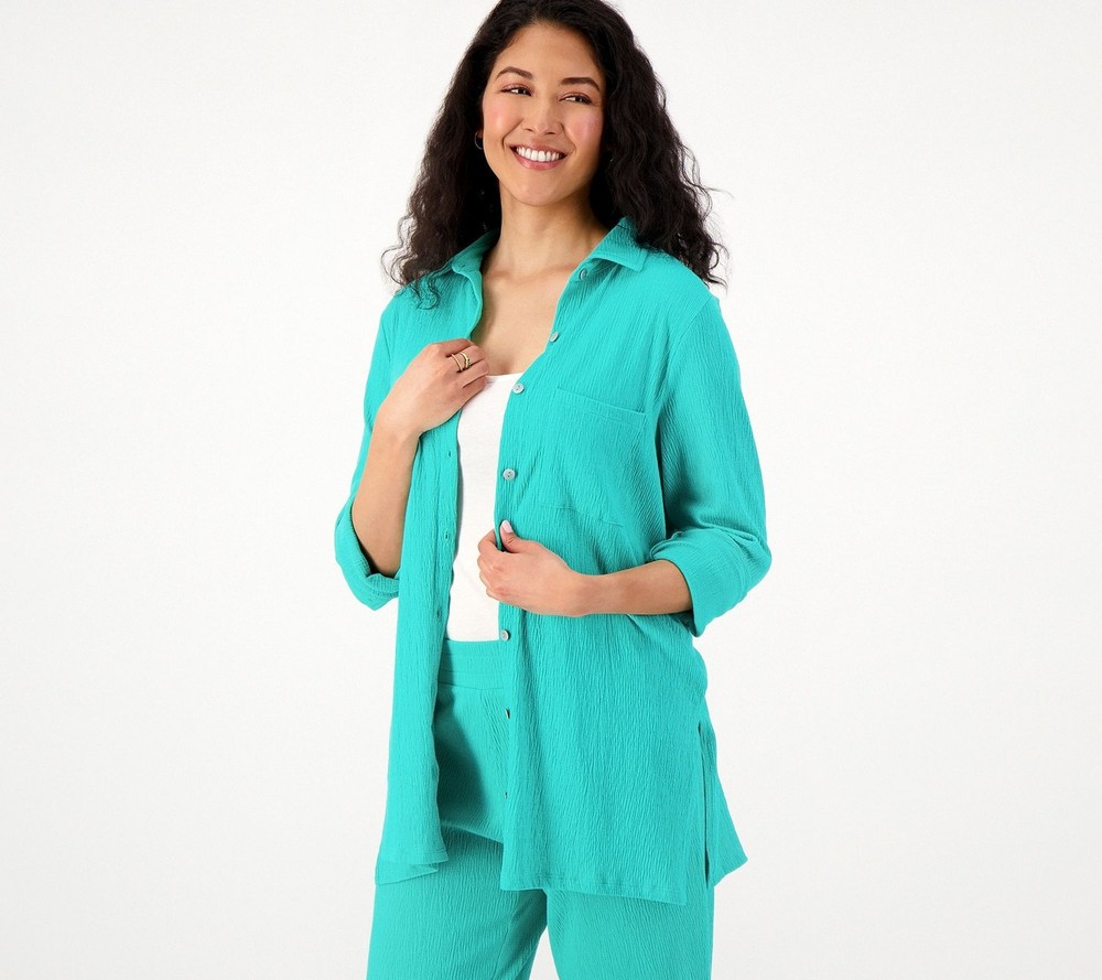 Belle by Kim Gravel Women's Top Sz 2XS (XXS) Packabelle Vacay All Blue A603586
