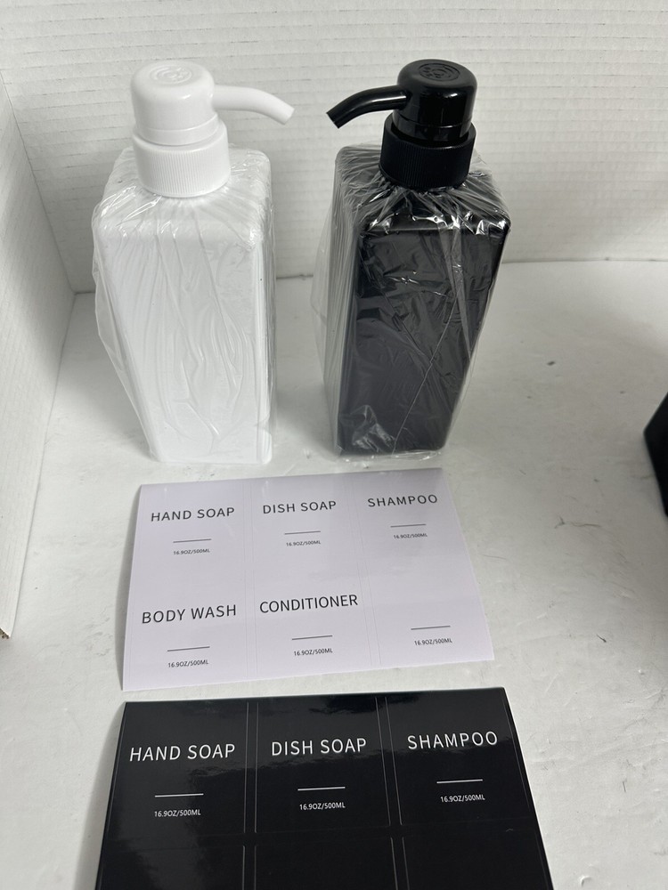 2pc Soap Dispenser with Waterproof Labels, 16 Oz Dish Soap Dispenser for Kitch