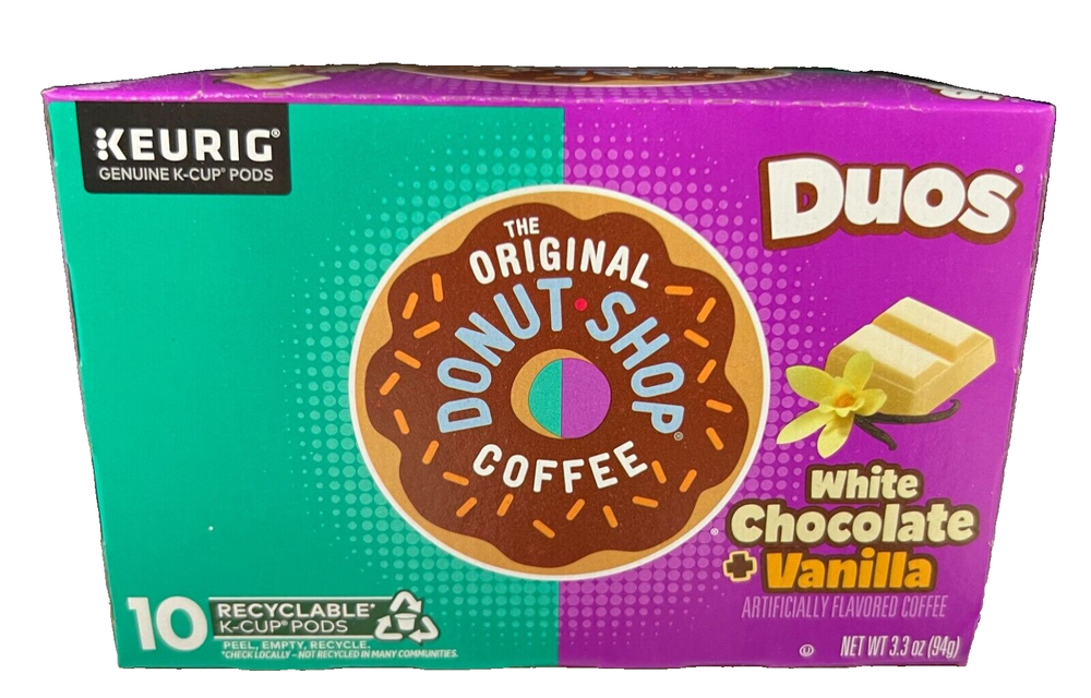 The Original Donut Shop Coffee Duos White Chocolate & Vanilla K Cups 3.3 oz