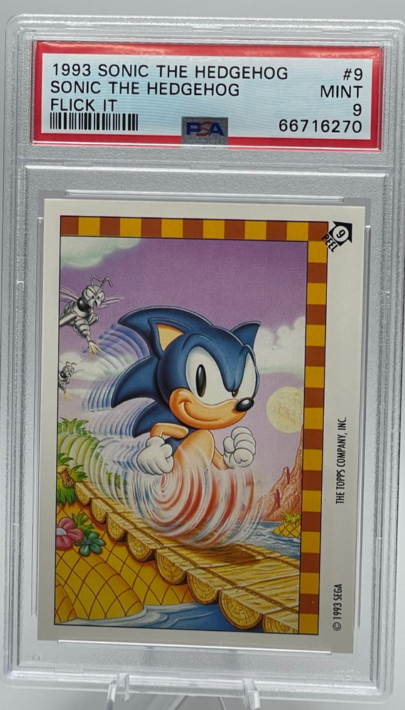 1993 Topps Sonic The Hedgehog “Flick It” #9 PSA 9 MINT Card – Rare Non-Sports In
