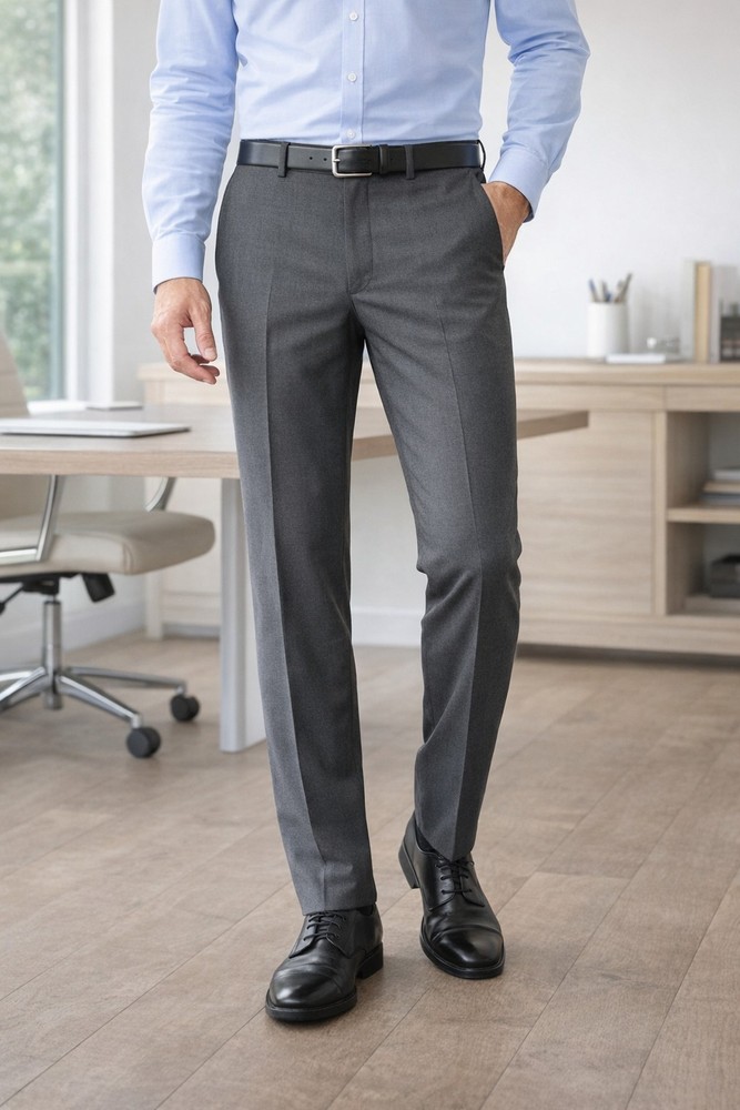 Haggar Cool Right Slim Fit Dress Pants Mens 36x32 Gray Performance Flex Stretch