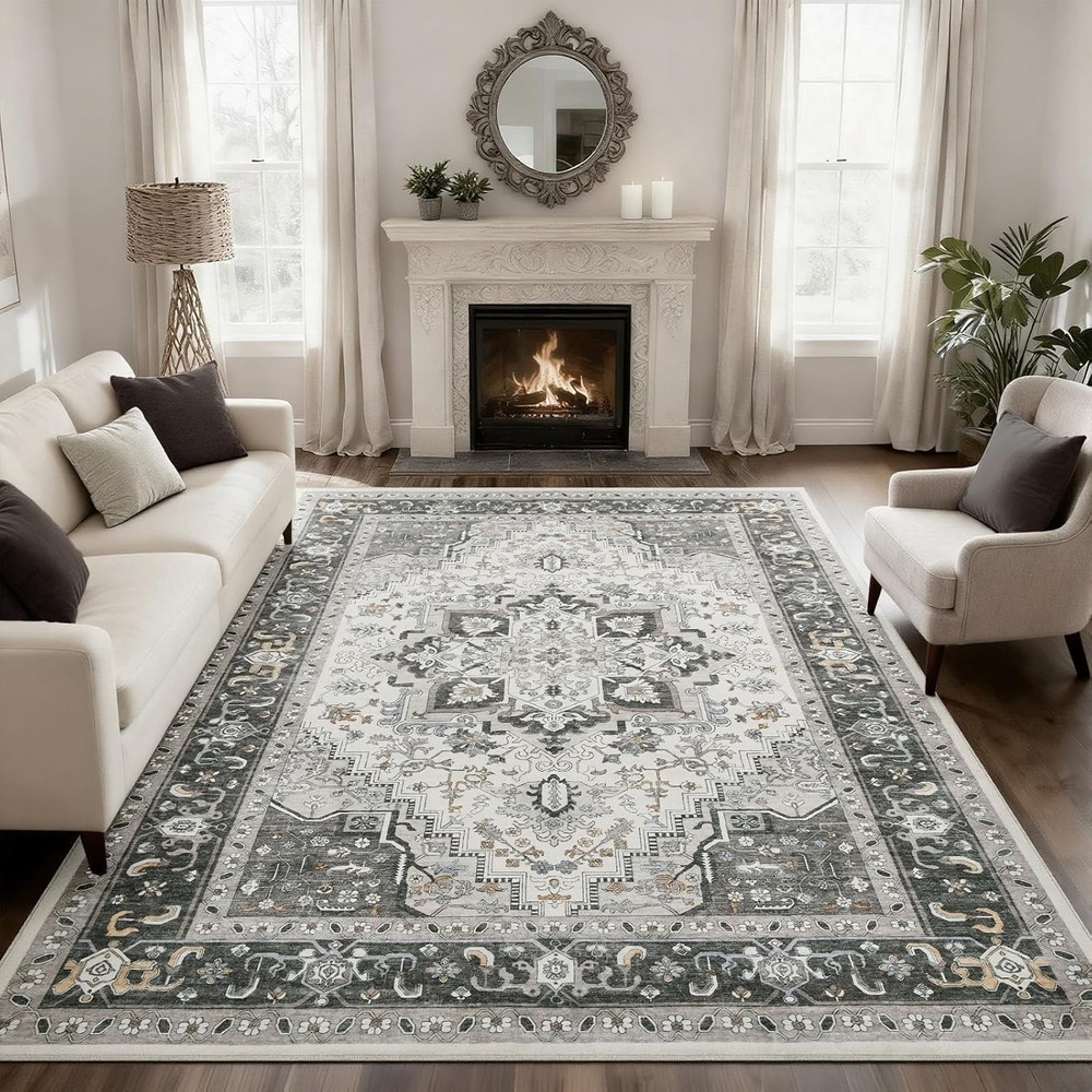Ruggables Washable Rugs 8x10 Area Rugs for Living Room Washable Vintage Boho ...
