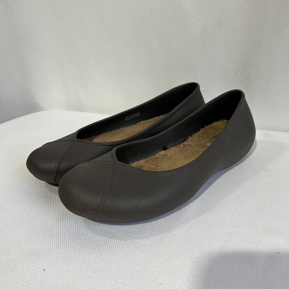 Crocs Women's Olivia II Ballet Flats Brown Casual Slip-on Shoes size 10