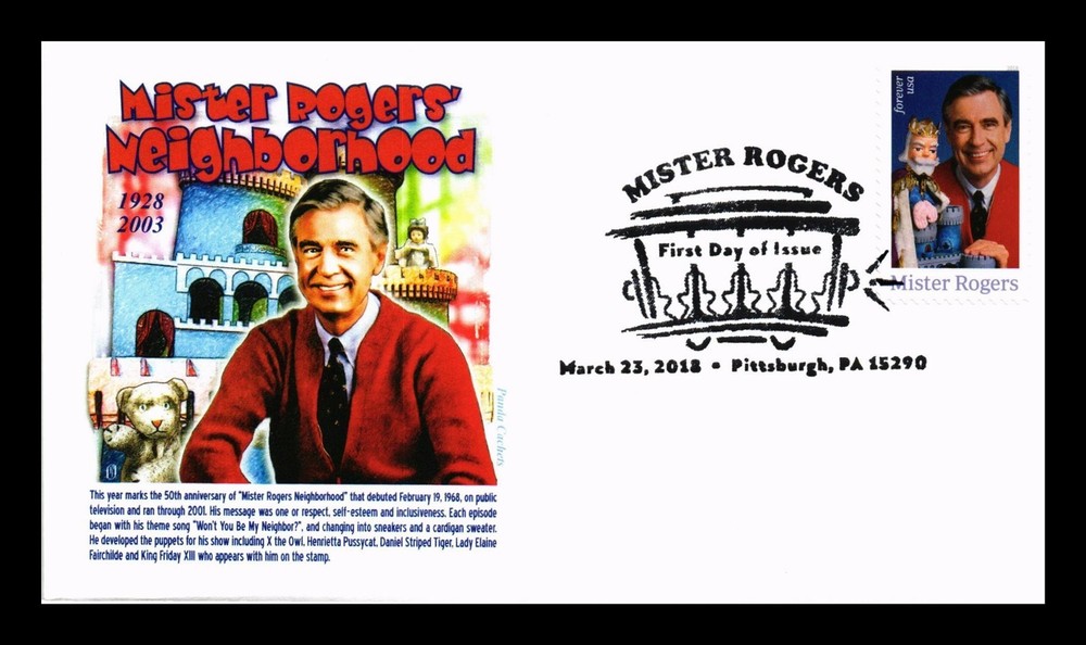 Dr Jim Stamps Us Cover Mister Rogers Neighborhood First Day Issue Panda Cachet
