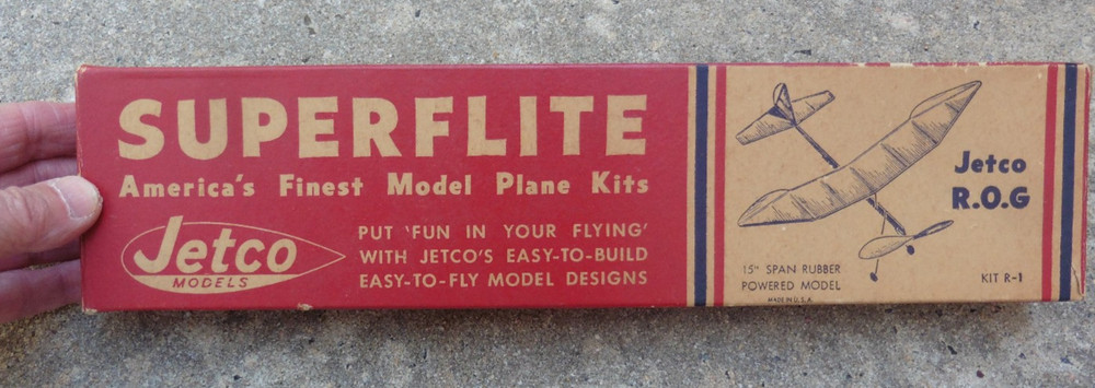 1950s JETCO MODELS ROG Balsa Rubber Power Airplane Kit Complete Original Unbuilt