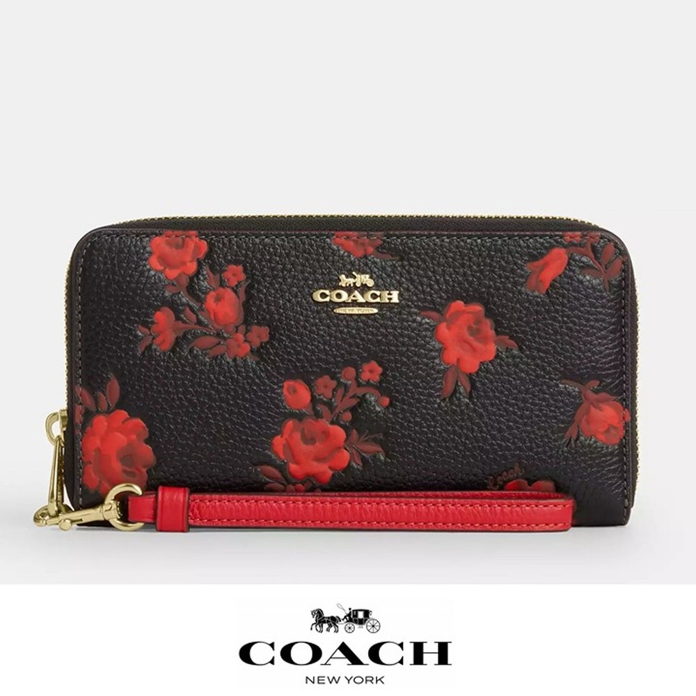 NWT ❤️ Coach Long Zip Around Wallet With Floral Print