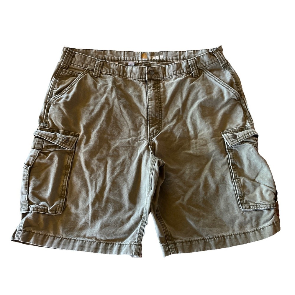 Carhartt Shorts Adult 42 Gray Canvas Cargo Work Wear Outdoors Carpenter Mens