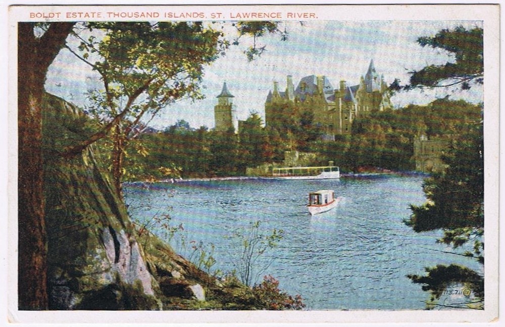 Postcard Boldt Estate Thousand Islands St Lawrence River Ontario