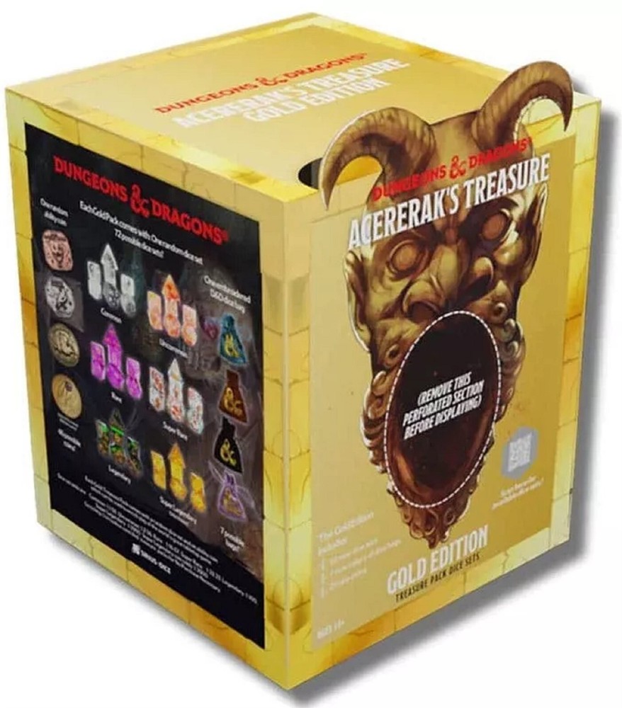 D&D Acererak's Treasure Packs GOLD EDITION DICE SET Full 25 Booster Pack Display-image