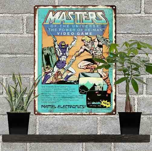 1983 He-Man Masters of The Universe MOTU Video Game Metal Sign Repro 9x12