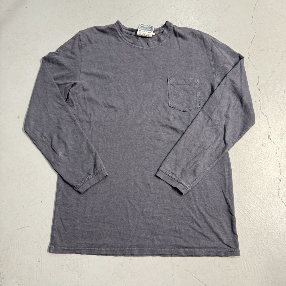 Jungmaven Mens Hemp Organic Cotton Long Sleeve T-Shirt Charcoal Grey Large M