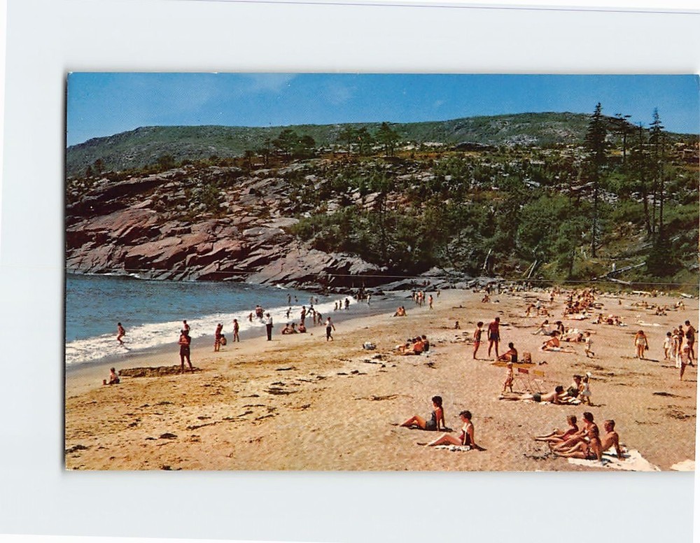 Postcard Sand Beach Bar Harbor Acadia National Park Maine USA-image