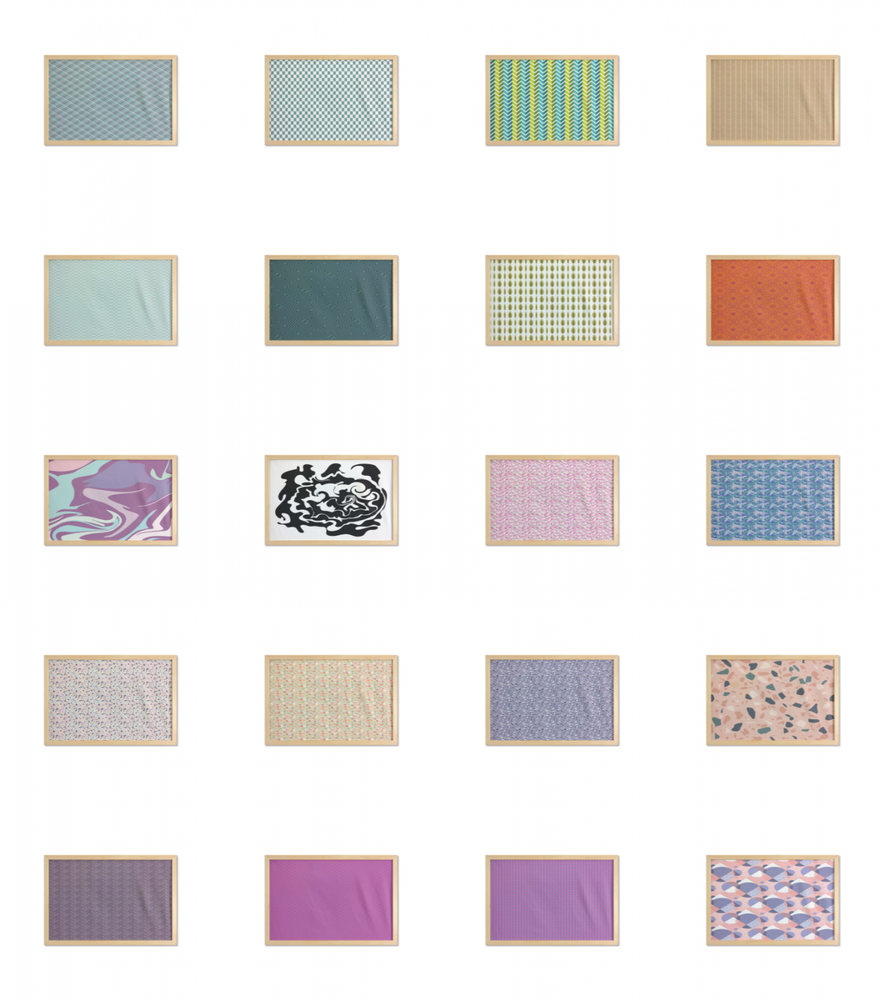 Ambesonne Abstract Bloom Wall Art with Wide Frame for Bathrooms Living Room-image