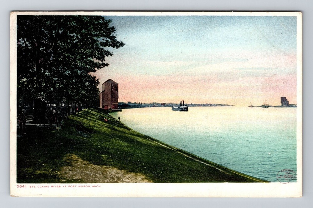 Huron MI-Michigan, Ste. Claire River, c1908, Vintage Postcard