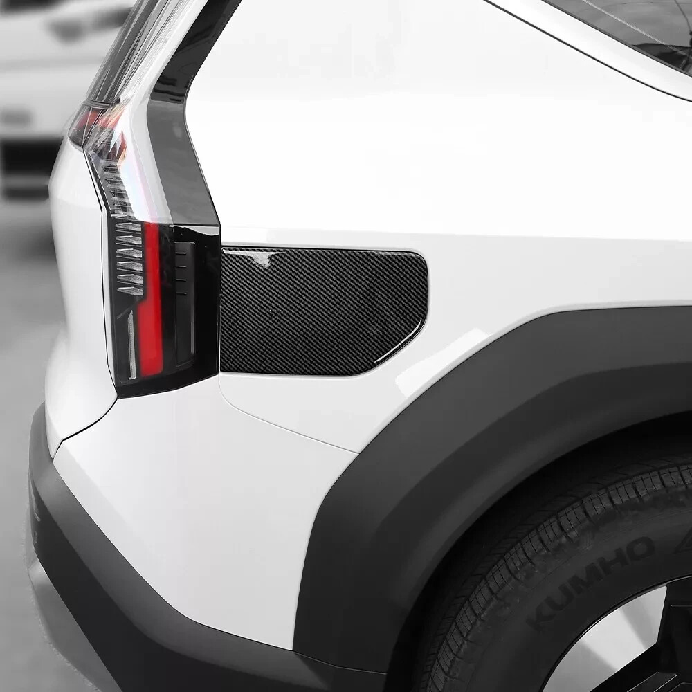 Carbon Black ABS Exterior Car Electric Charging Port Decor Trim For Kia EV9 2024-image