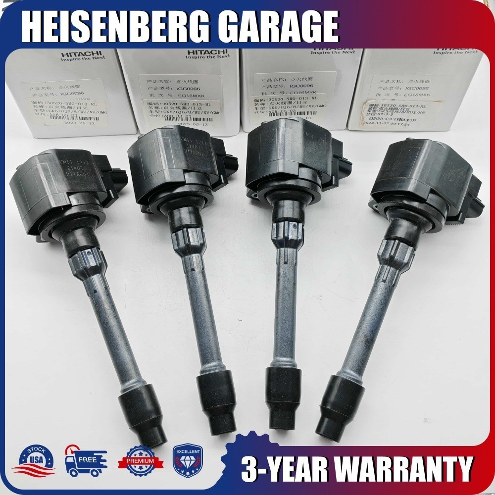Genuine HITACHI 30520-5R0-013 4Pcs Ignition Coil For Honda Civic Fit EX  EX-L LX