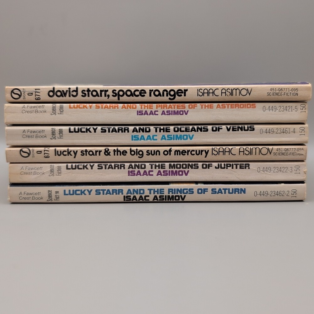 Isaac Asimov Lucky Starr Series 1-6 Lot Paul French Lot Vintage