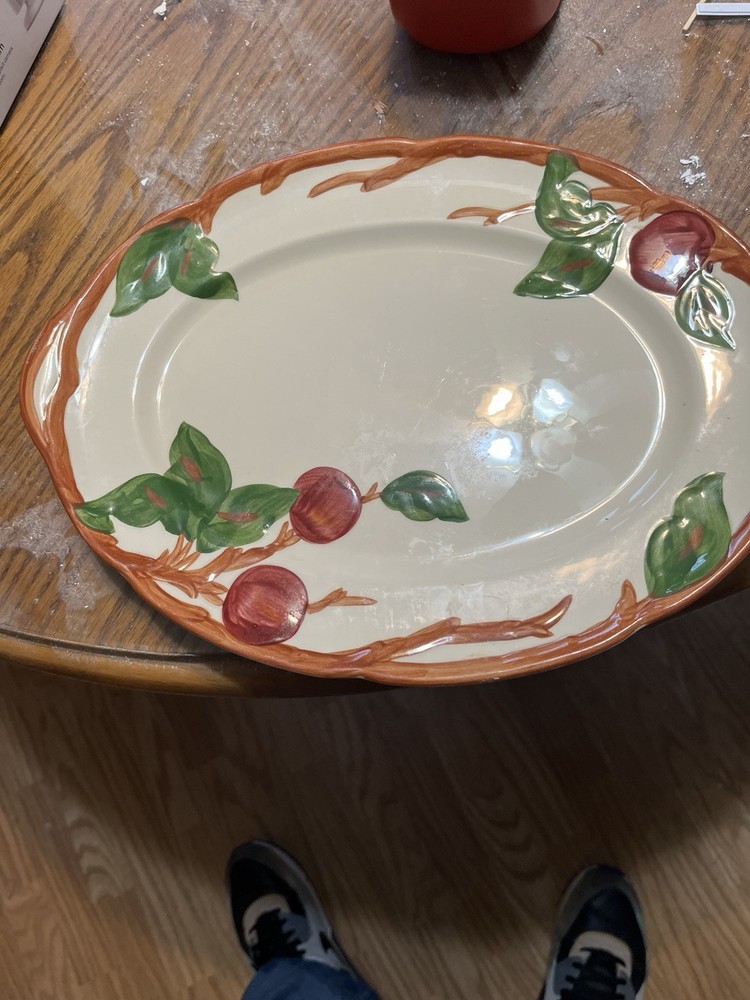 Fruit Pattern Ceramic Dinner Set - Plates, Cups, Saucer, Platter, Teapot