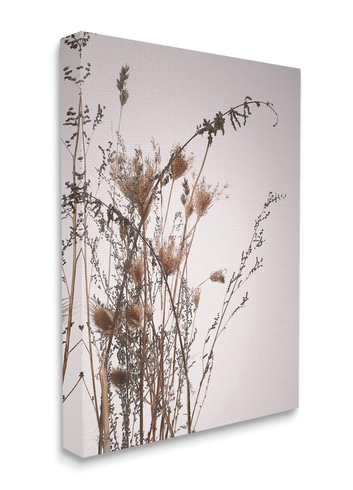 Autumn Thistles Sky Neutral Brown Beige Design Fabrikken Canvas Wall Art