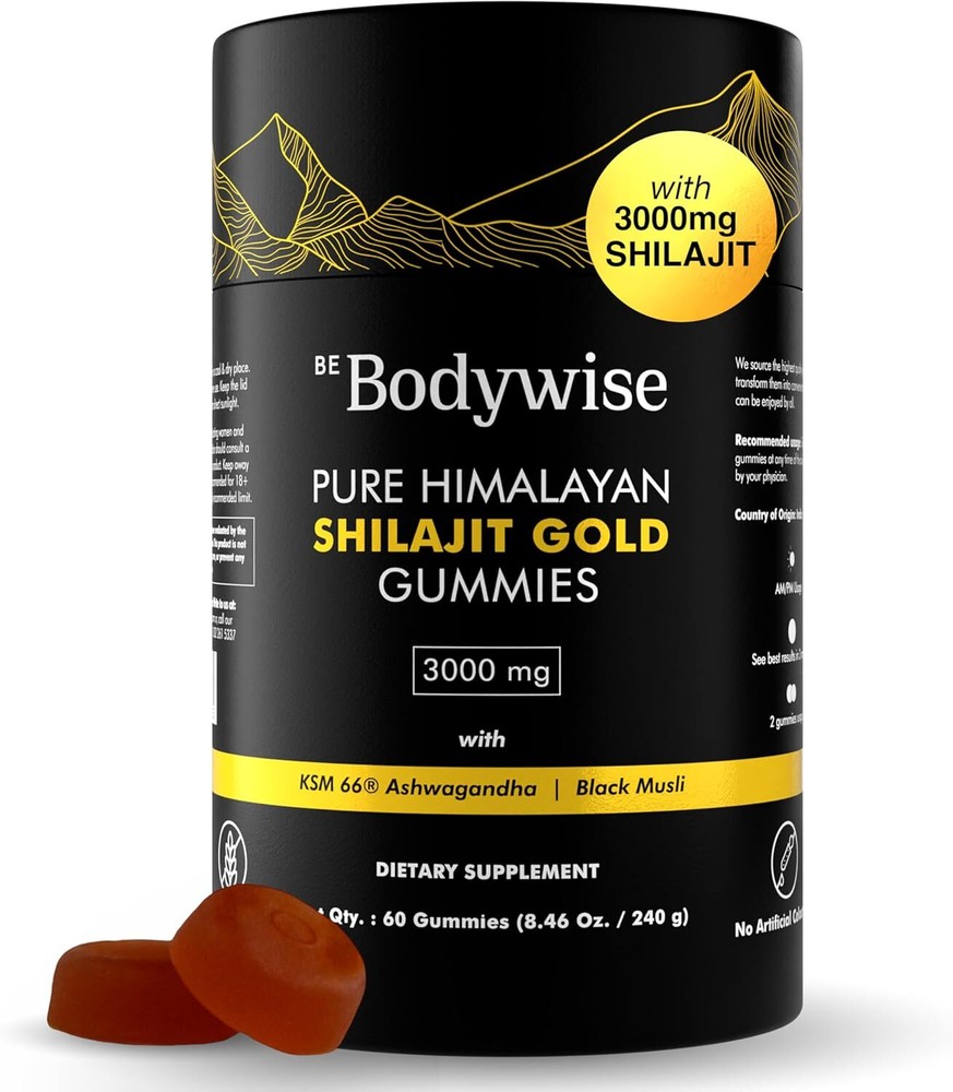 Be Bodywise Pure Himalayan Shilajit Gummies Gold I Lab Tested I No Added Sugar I