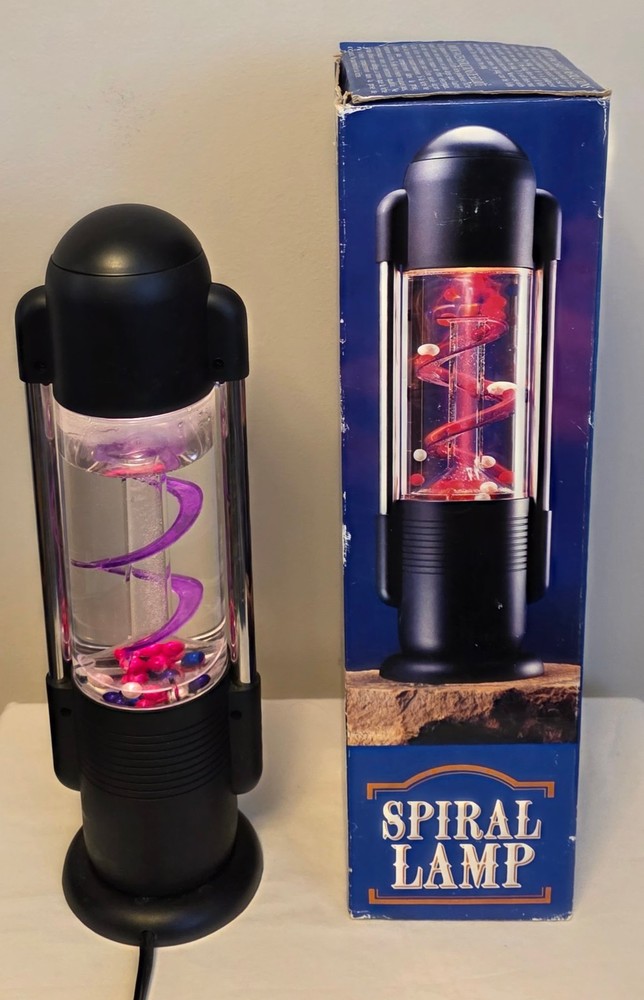 Vintage Boxed Kenart Spiral Ball Water Lamp Model J461 Helter Skelter Purple 90s