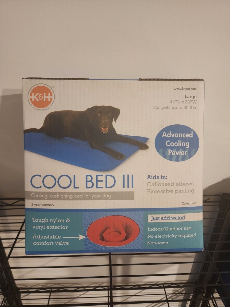 K&H Pet Products Cool Bed III Cooling Dog Bed Large Blue 32