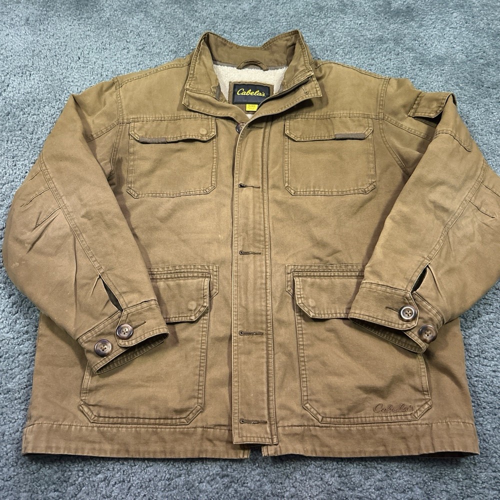 Cabelas Tan Sherpa Lined Canvas Chore Coat Men’s XL