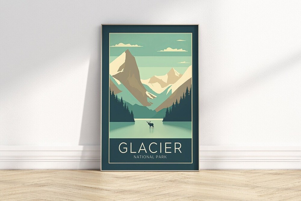 Glacier National Park Wall Art Poster Premium Quality Choose your Size
