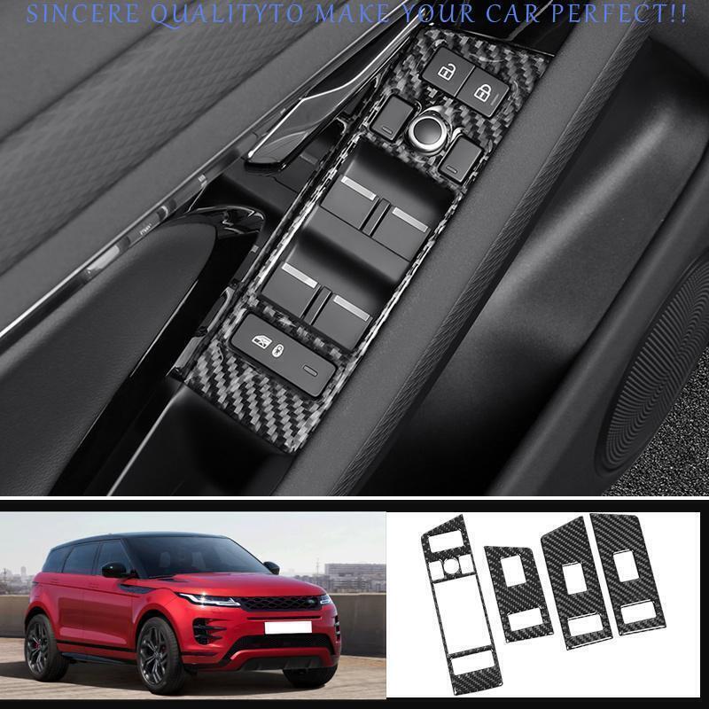 For Range Rover Evoque 2020-2024 Real Carbon Fiber Window Lift Lock Switch Panel