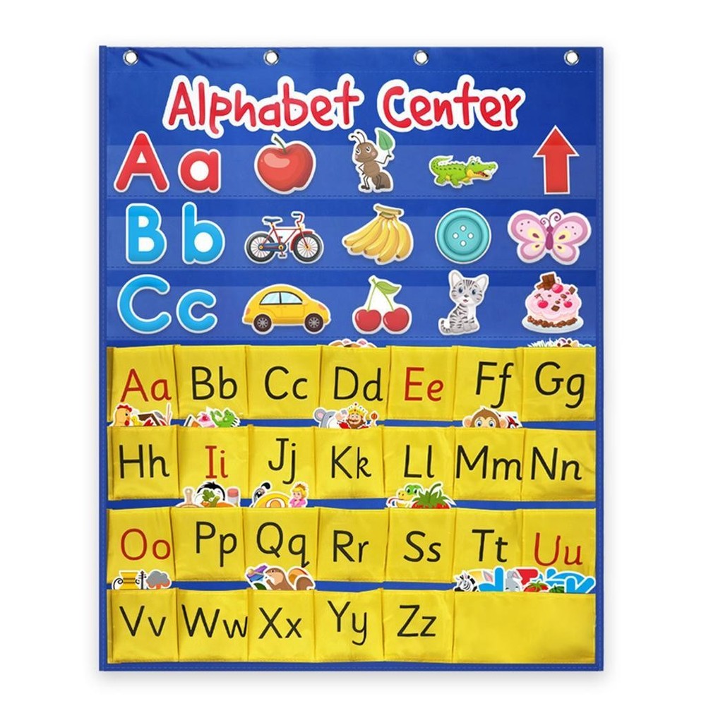 Alphabet Pocket Chart ABC Letter Recognition for Learning Spelling Speaking Home