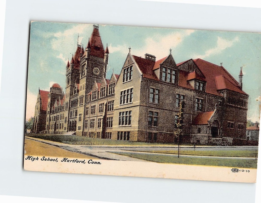 Postcard High School Hartford Connecticut USA