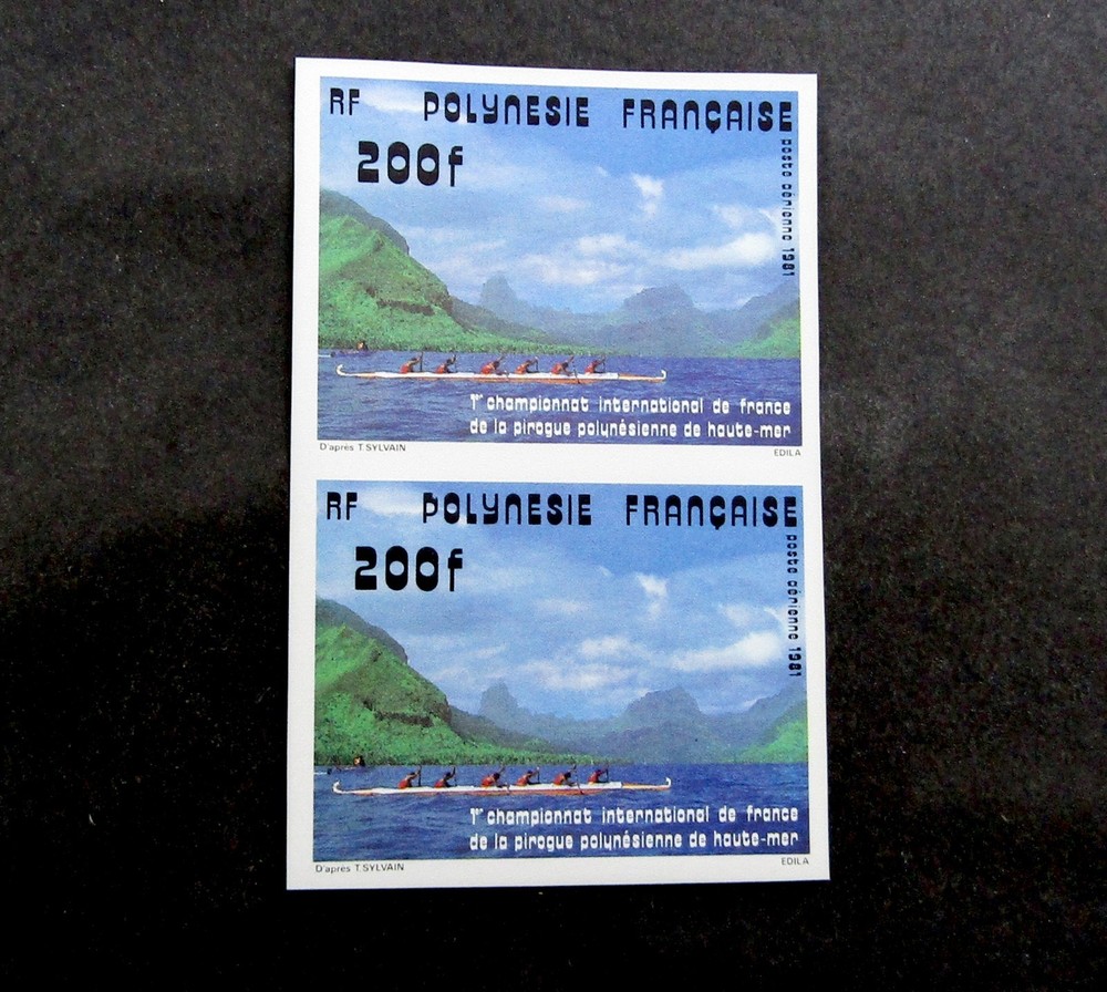 nystamps French Polynesia Stamp # C186 Mint Imperf Pair Y22y3580