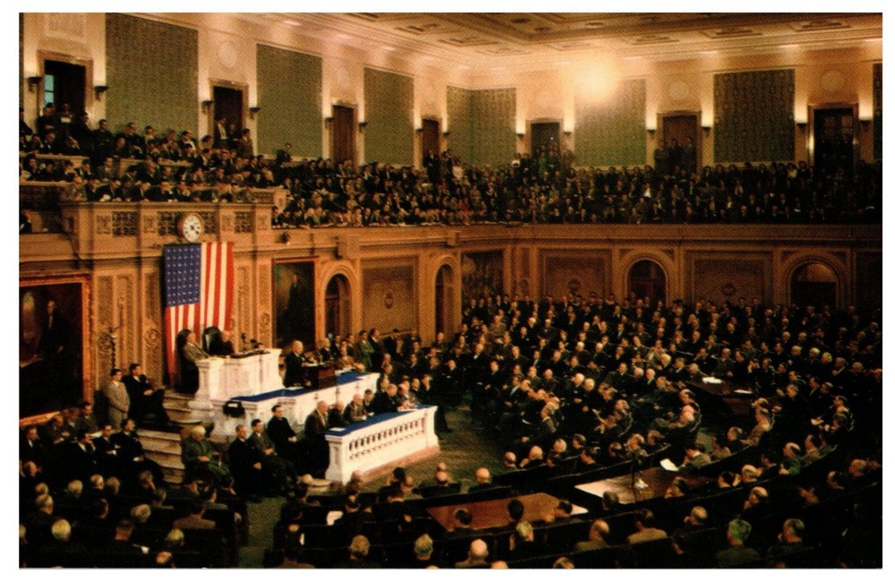 POSTCARD VTG Joint Session US Congress Washington DC