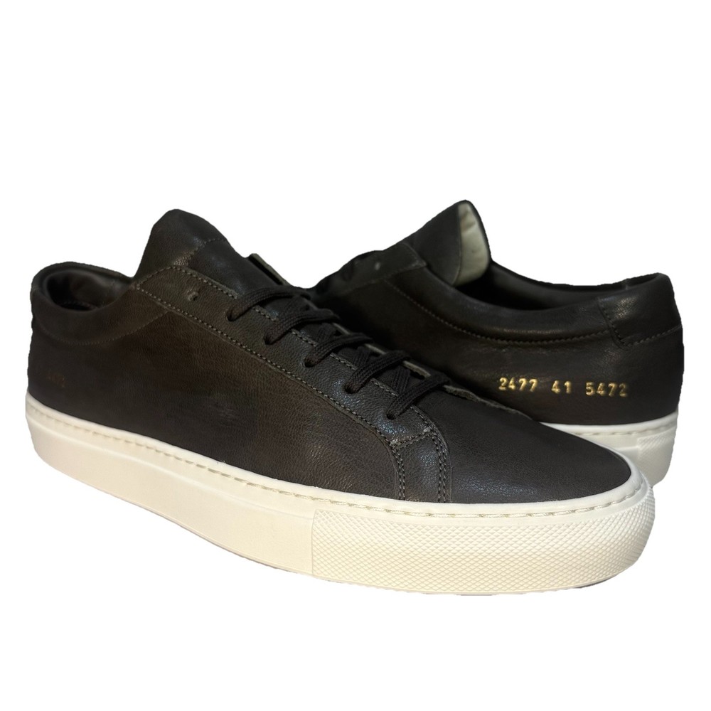 COMMON PROJECTS Mens Summer Achilles Leather Sneakers Dark Grey 41 (MSRP $505)-image
