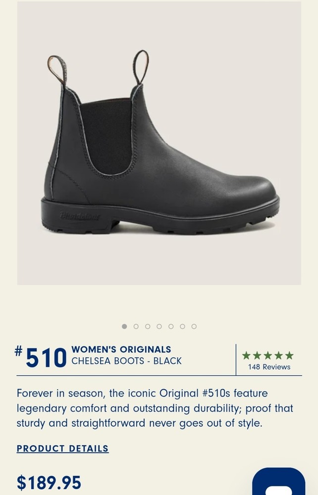 Blundstone 510 Mens Elastic Sided Boots US Size 10 in Black