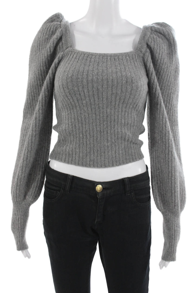 Zara Unisex Gray Striped Square Neck Long Sleeve Pullover Sweater Size SFree Shipping in US $100+ Orders | $6.95 Orders Below