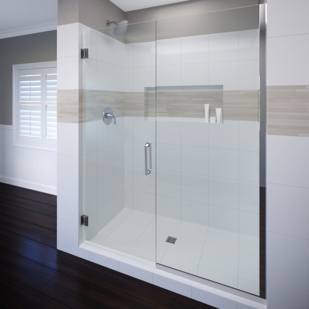 Miseno 72x59 Frameless Hinged Shower Door in Nickel Finish MSDF5972-SWING