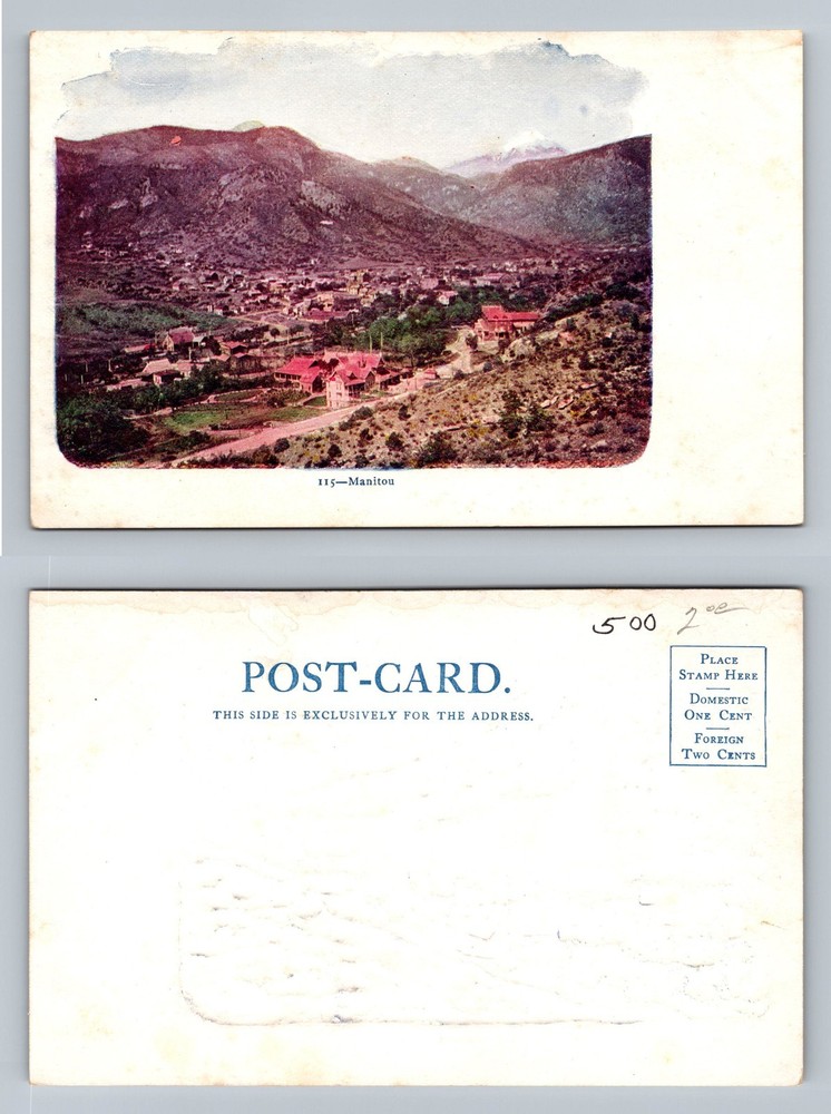 Manitou, CO-Colorado, Wide Panorama View Souvenir Card Vintage Postcard