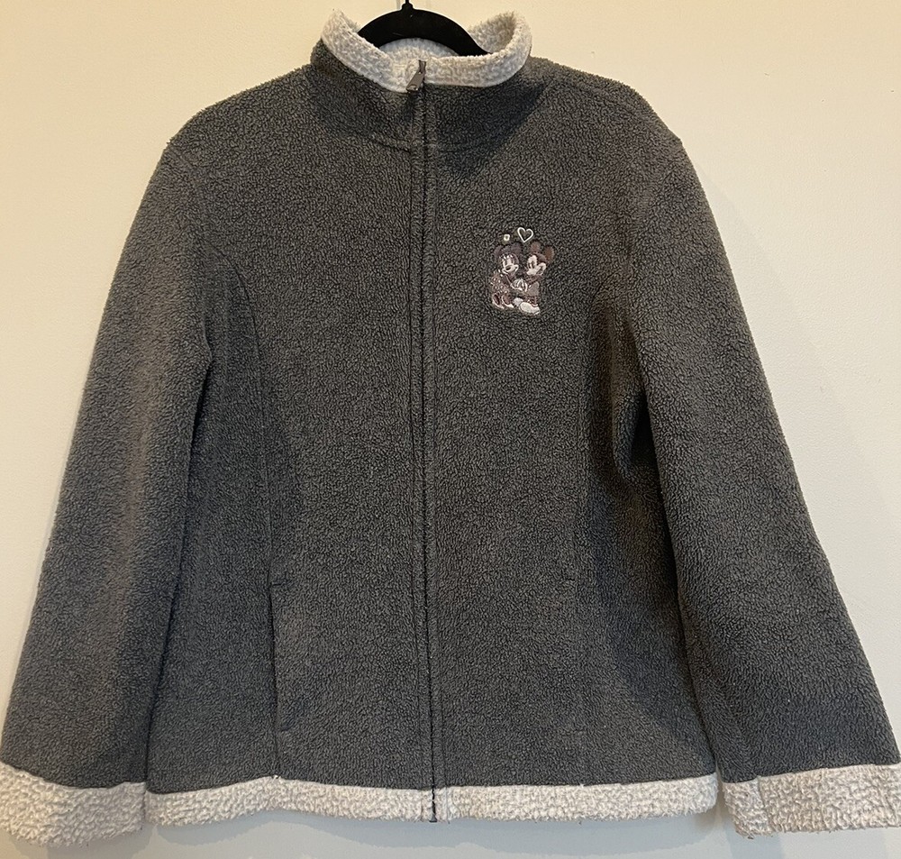 Walt Disney World Disneyland Resort L Women's Fleece Full Zip Jacket Embroidered