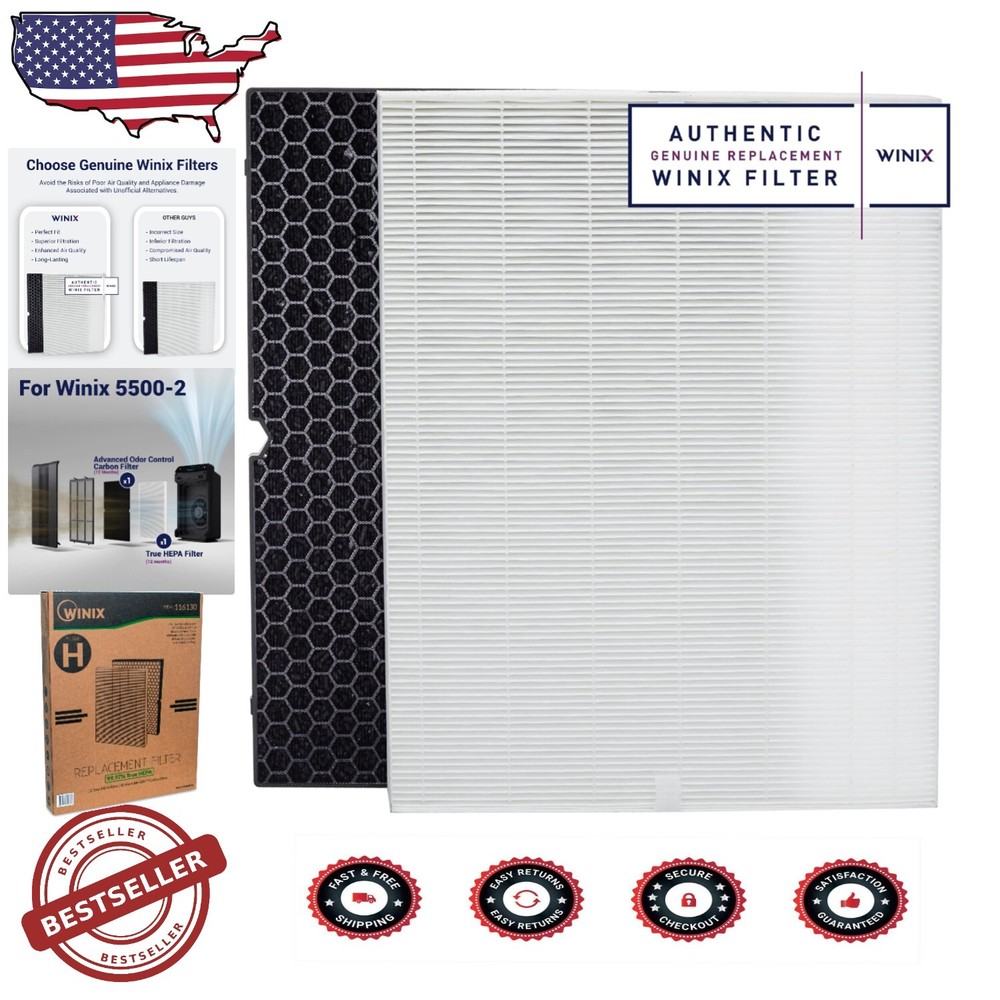True HEPA Replacement Filter H for Air Purifier, 16.25
