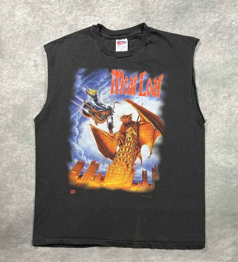 Vintage Meat Loaf 1994 Shirt Size XL Everything Louder Concert Black Sleeveless