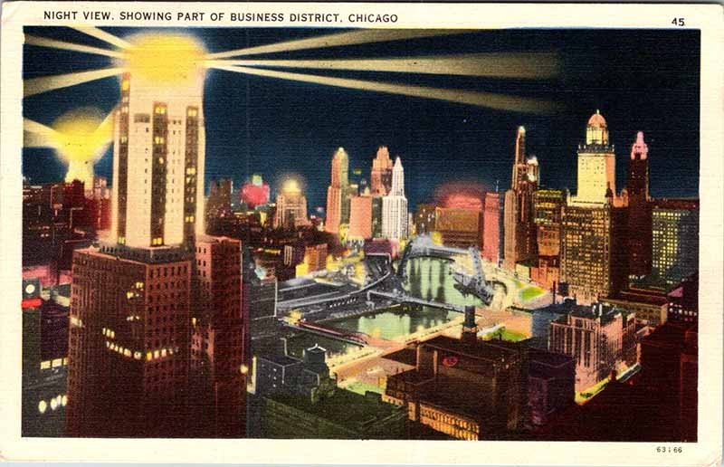 Postcard TOWER SCENE Chicago Illinois IL m/09 AM5822
